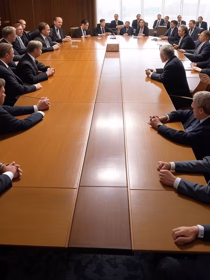 Split-screen comparison showing diversity evolution: 1960s all-male formal gathering versus 2020s mi